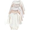 NEXT Unisex Bambino Confezione da 5 body per neonati a maniche lunghe in 100% cotone Neutro 6 Mesi-9 Mesi