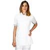 tessile astorino RICAMO 0 - Giacca Cuoca Donna - Bianca e Blu - Manica Corta - Casacca Chef per Ristorante e Cucina - Made in Italy (S)
