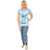 Disney Lilo and Stitch - Pigiama lungo da donna, colore: azzurro