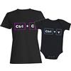 t-shirteria Coppia Tshirt Donna e Body Neonato - Madre Figlio - Copia Incolla - Ctrl C - Ctrl V - Nerd - Informatica - Coordinati - Mother Son - Neo Mamma - Figlio - Maglietta e Body - Coordinato Famiglia
