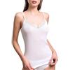 EGI Canotta Donna Spalla Stretta Cotone Filo di Scozia con Pizzo macramè, Top Intima Elegante Sottogiacca Made in Italy, Fresca Traspirante, Art. 123 (IT, Testo, L, Regular, Regular, Bianco)