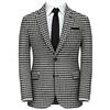 QZI Uomo Giacca Pied de Poule Giacche da Abito Slim Fit a Due Bottoni Giacche Eleganti Giacche Eleganti