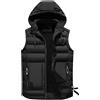 Kobilee Smanicato Uomo Piumino Trekking Cotone Imbottita Piumino Smanicato con Cappuccio Invernale Gilet Firmato 100 Grammi Giacca Corto Senza Maniche Giubbotto Smanicato Giubbino Leggero