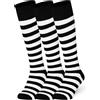 Mysocks Unisex 3 Paia di calzini al ginocchio a righe in cotone extra fine pettinato | Punta senza cuciture | Cinturino in morbido lattice