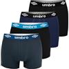 Umbro Boxer Uomo Cotone 4 Pezzi XL - Mutande in Cotone Elasticizzato, Intimo Maschile Multicolore