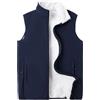 ZDJSWJ Uomini Versione allentata Tipo Lana Gilet Pile Fodera In Pile Gilet Esterno Leggero Spessore Cerniera Tasca Gilet, blu, M