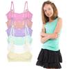 Channo Reggiseno da bambina Licra Top Base senza fili, senza cuciture e imbottitura. Confezione da 6 fermalibri, Confezione 6, 10- 12 anni