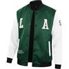 Darringls Giacca college da uomo Oldschool sportiva Varsity Jacket Patchwork Collegiate Giacca da baseball con colletto alto, disponibile in diversi colori Streetwear, verde, M