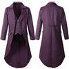 Generic Giacca da uomo medievale steampunk gotico frack cappotto rinascimentale retrò cappotto halloween pirata giacca cosplay costumi medievali abbigliamento per uomo costume carnevale festival, Lilla, L