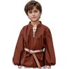 Mjjsk Camicia da pirata medievale per bambini a maniche lunghe retrò rinascimentale con lacci top tradizionali camicie cosplay camicette leggere