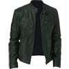 JAKRON Giacca in pelle da uomo, stile vintage, stile motociclista Cafe Racer