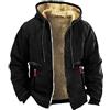 kuiazelit Cappotto da uomo con cappuccio in velluto a coste Sherpa giacca bomber pesante foderato giacca invernale caldo termico Outwear imbottito piumino casual militare giacca da combattimento con