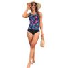 BIMEI Costume da bagno intero da donna per mastectomia, con tasche, controllo della pancia, 125bW, Midnight, XXL