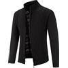HEONSATI Felpa Lavorato da Uomo Cotone Cardigan a Maniche Lunghe di Maglia Elegante Frontale Aperto Cappotti con Zip Leggero Maglione Maglia Calda Giacche in Maglia Casual Cappotto Uomo di Lana Curvy