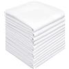 Zenssia Fazzoletti da uomo in puro cotone con orlo, set di fazzoletti, bianco, 17''x17''