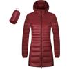 Generico Blauer Donna Giubbotto Piumino Donna Taglie Forti Piumino leggero oversize da donna con cappuccio tinta unita oversize Piumino Donna Con Cappuccio Piumino Donna Bianco (Wine, XL)