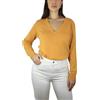 Win's Maglione Donna Scollo a V in Kashmir, Made in Italy