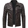 NaLatia Giacca Pelle Uomo, Elegante Vintage Giacche in Pelle, Invernale Casuale Sottile Slim Fit Giubbino in Ecopelle, Primaverile Bomber Corto Alla Moda Giubbotto