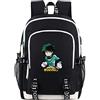 Roffatide Anime My Hero Academia Izuku Midoriya Zaino per laptop con porta di ricarica USB e porta per cuffie