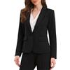 Allegra K Blazer Casual Lavoro Donna Maniche Lunghe Un Bottone Frontale Giacche Ufficio Spalline
