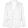 Riismen Giacca Ragazzi Blazer di Risvolti Uniforme da Natalizia Taglio Giacca Elegante Suit per Bambini Performance Carnevale Festa Matrimonio Blazer da Sfilata Bianco 9-10 anni