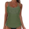 Generisch 2026 - Set Bikini da donna con lacci, ferretto, copertura completa, push-up, crop top, fascia posteriore, top costume da bagno, verde militare, L