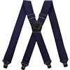 BaronHong Bretelle adatte agli aeroporti, SENZA ronzio, in plastica, 4 clip, 3,8 cm, completamente elastiche, bretelle con patch in pelle per sci, Marina Militare, M