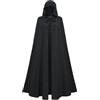 SCARLET DARKNESS Mantello medievale da donna con cappuccio, unisex, maxi mantello per cosplay, Nero , Etichettalia unica