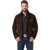 Leather Verse Giacca da camionista in pelle scamosciata marrone occidentale alla moda da uomo, taglie 2XS-3XL, Marrone - Pelle Scamosciata, M