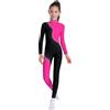 TSSOE Bambina Bambina Body Ginnastica Ritmica Spettacolo Tuta Pattinaggio Artistico Allenamento Body Danza Classica Tuta Intera Rosa scuro 9-10 anni