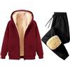Vhersily Tuta Donna Invernale Sportiva Pile Completa Calda Felpata Felpa con Zip Cappuccio e Pantaloni Velluto Completo 2 Pezzi Tute da Ginnastica In Vello Foderato Casual Jogging Morbido Soffice