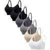 HBselect 6 Pezzi Reggiseno Senza Ferretto da Donna Reggiseno a Canotta V Collo Bralette Seamless Bralettes T-Shirt Reggiseni