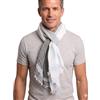 Prettystern Uomo Donna Lunga Sciarpa a Righe 100% Lino Pashmina Leggera Estiva Primavera Foulard Di Stile Marittimo Blu-bianco-grigio
