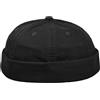 Balke Docker cap | Calotta Puro Cotone | Stone Washed Look | Misura Unica Regolabile | Estate/Inverno (Nero)