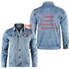 generic Giacca di Jeans Personalizzata da Uomo Personalizzazione con Logo Fai da Te con Stampa Personalizzata Giacca con Risvolto Casual per L'autunno e Ogni Occasione Color3,L