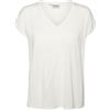 VERO MODA CURVE Vmaya SS V-Neck VMA Noos Curve-T-Shirt con Scollo a V, Bianco, S Donna