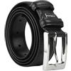 Police Cintura Uomo In Vera Pelle, Alta 3,5 cm, Accorciabile, Classica, Nickel Free