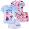 Get Trend Disney Frozen Pigiama Bambina Corto Pacco da 2 Manica Corta Pigiami Estivi Ragazza Abbigliamento da Casa Regalo Ragazza (7-8 Anni, Blu Frozen)