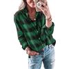 Imily Bela Camicetta da Donna a Quadri Camicia a Maniche Lunghe Casual Maglietta a Manica Lunga Camicia in Flanella Camicia a Quadri con Bottoni Manica Lunga Top., verde, M