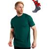Merino.tech Maglietta Lana Merinos Uomo - Maglia Termica Uomo in Lana Merinos Manica Corta con Calze (X-Large, Emerald Green)
