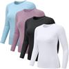 NuCamper Maglia Termica Donna Manica Lunga Intimo Termico Traspirante a Compressione T Shirt Donna Maglietta Elegante Basic Tops Slim Fit Sottogiacca Autunno Inverno per Sportiva Sci Running Ciclismo