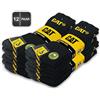 CAT Caterpillar 12 paia di calzini da lavoro REAL WORK SOCKS, da donna, da lavoro, da lavoro, da lavoro, taglia 35 a 50, 12 paia di colore nero, 43-46