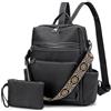 SUCIKORIO Pelle Zaino Donna Elegante Con Piccola Borsa, Borsa Zainetto Donna da Viaggio Antifurto Impermeabile Daypack Moderno Borsa Zainetto Lavoro Donna Cuoio Tasche Multiple per Viaggio, Lavoro
