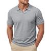 Elainone Polo Uomo Manica Corta con Scollo a Y Senza Bottoni | 65% cotone e 35% poliestere, vestibilità regular, stile smart casual per ufficio, tempo libero e viaggio