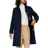 OROLAY Giacca a Vento Monopetto Medio Lungo da Donna Cappotto Trench Classico Capispalla Antivento con Risvolto Blu L