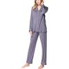 amropi Donna 2 Pezzi Manica Lunga Pigiami Sets Morbido Tops e Pantaloni Camicia da Notte