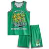 TEENAGE MUTANT NINJA Turtles Set da basket verde da uomo | Completo da lega di basket Turtles in 2 pezzi | Abbigliamento sportivo | Leonardo, Donatello, Michelangelo e Raffaello
