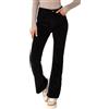 Nina Carter J221 - Pantaloni da donna a vita alta, in velluto a coste, stile vintage, Nero (J221-1), S