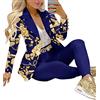 ORANDESIGNE Donna Tailleur Pantalone Completo Blazer Maniche Lunghe Pantaloni Ufficio Giacche da Abito in Due Pezzi Set per Matrimoni e Feste