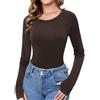 Crewhpo Maglietta Termica Donna Girocollo con Maniche Raglan Calda